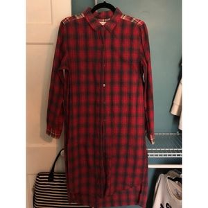 anthropologie | plaid button-down shirtdress